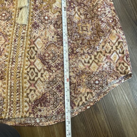 NWT Savanna Jane Medium Brown Andree Embroidered Top Pullover Boho Tunic Shirt - Picture 10 of 11